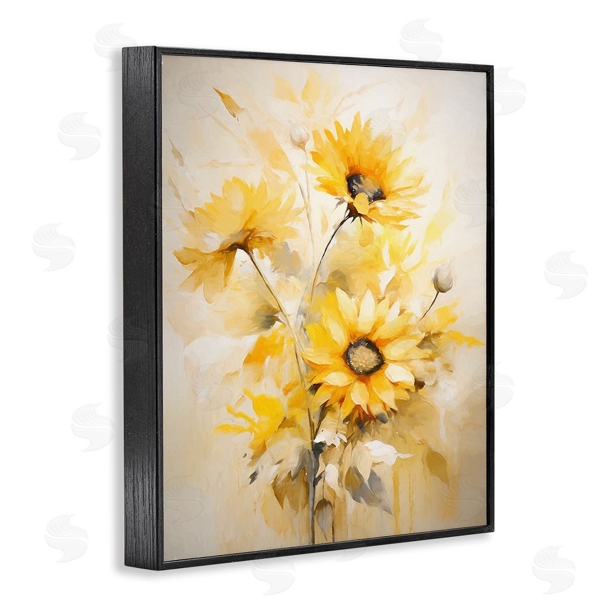 Ramona Murdock Mellow Yellow Bunches Black Framed Giclee Wall Art Print