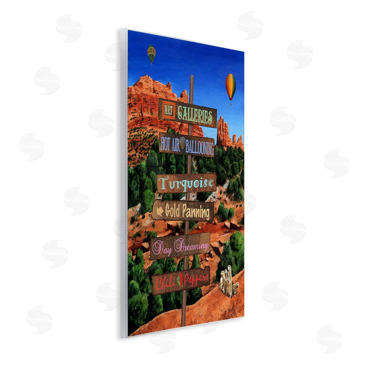 Gail Fraser Desert Activities Sign Wooden Wall Plaque Art Print