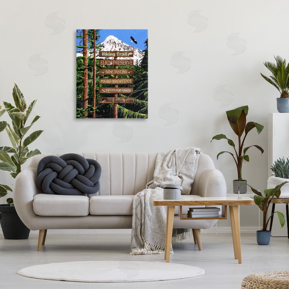 Gail Fraser Woodland Activities Sign Canvas Wall Art Print in Room