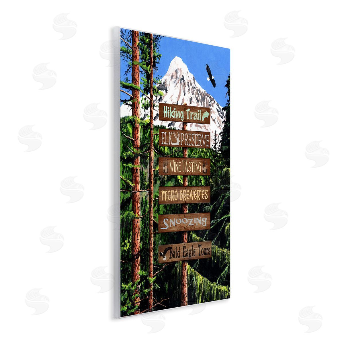 Gail Fraser Woodland Activities Sign Wooden Wall Plaque Art Print