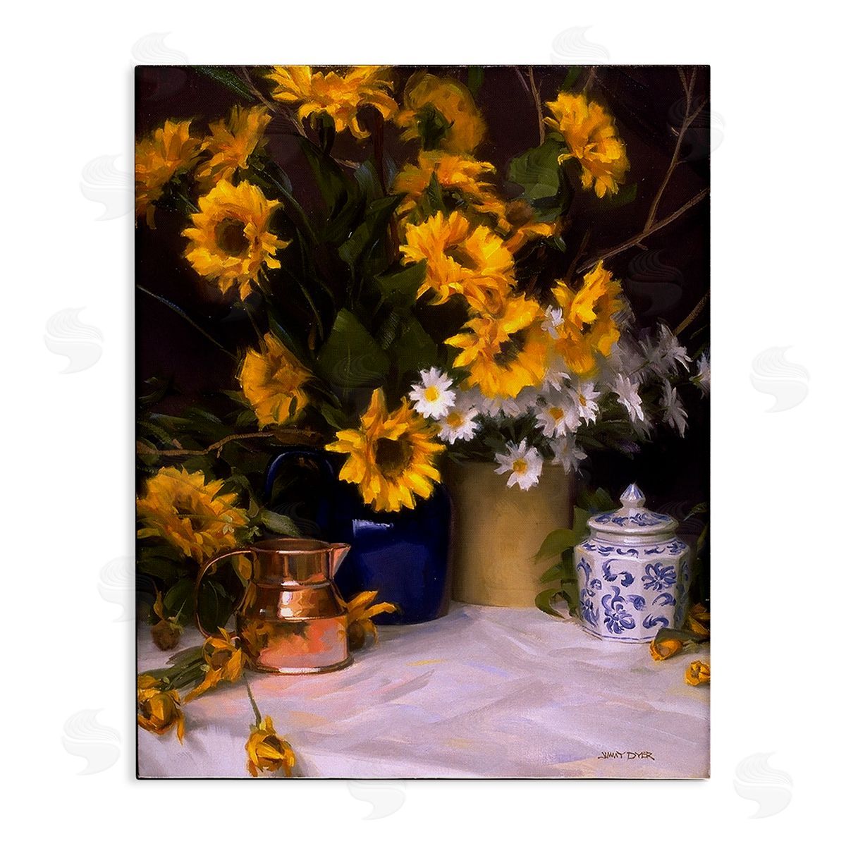 Jimmy Dyer Classic Floral Still Life Canvas Wall Art Print