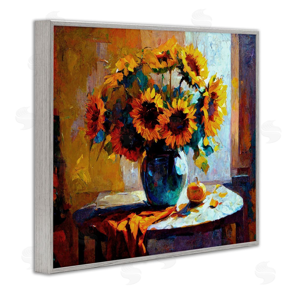 Gina Kelly Bouquet Still Life Painting Gray Framed Giclee Wall Art Print