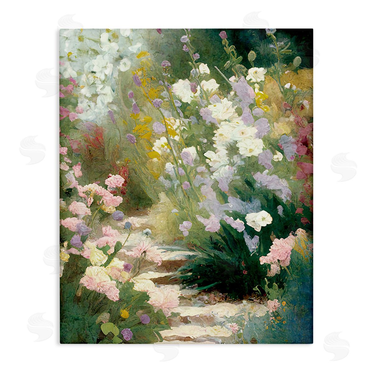 Gina Kelly Garden Flower Path Canvas Wall Art Print