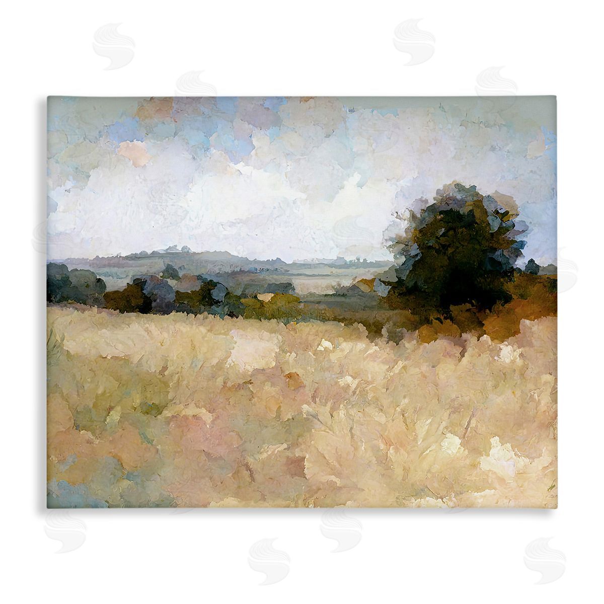 Gina Kelly Beige Rural Field Canvas Wall Art Print