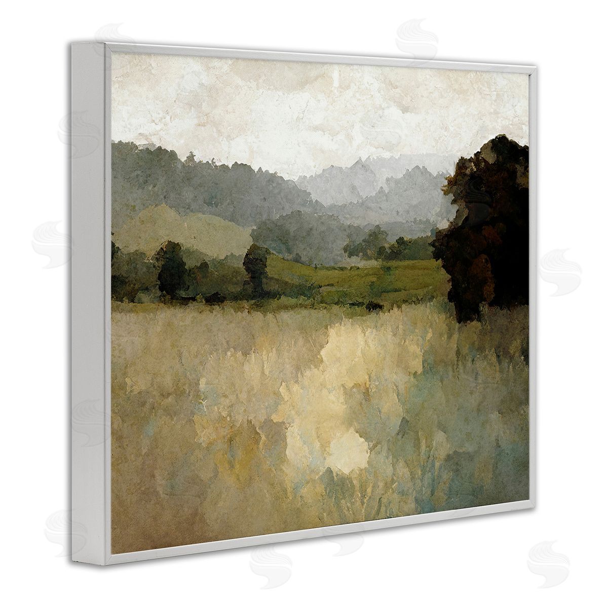 Gina Kelly Green Impressionist Scenery White Framed Giclee Wall Art Print