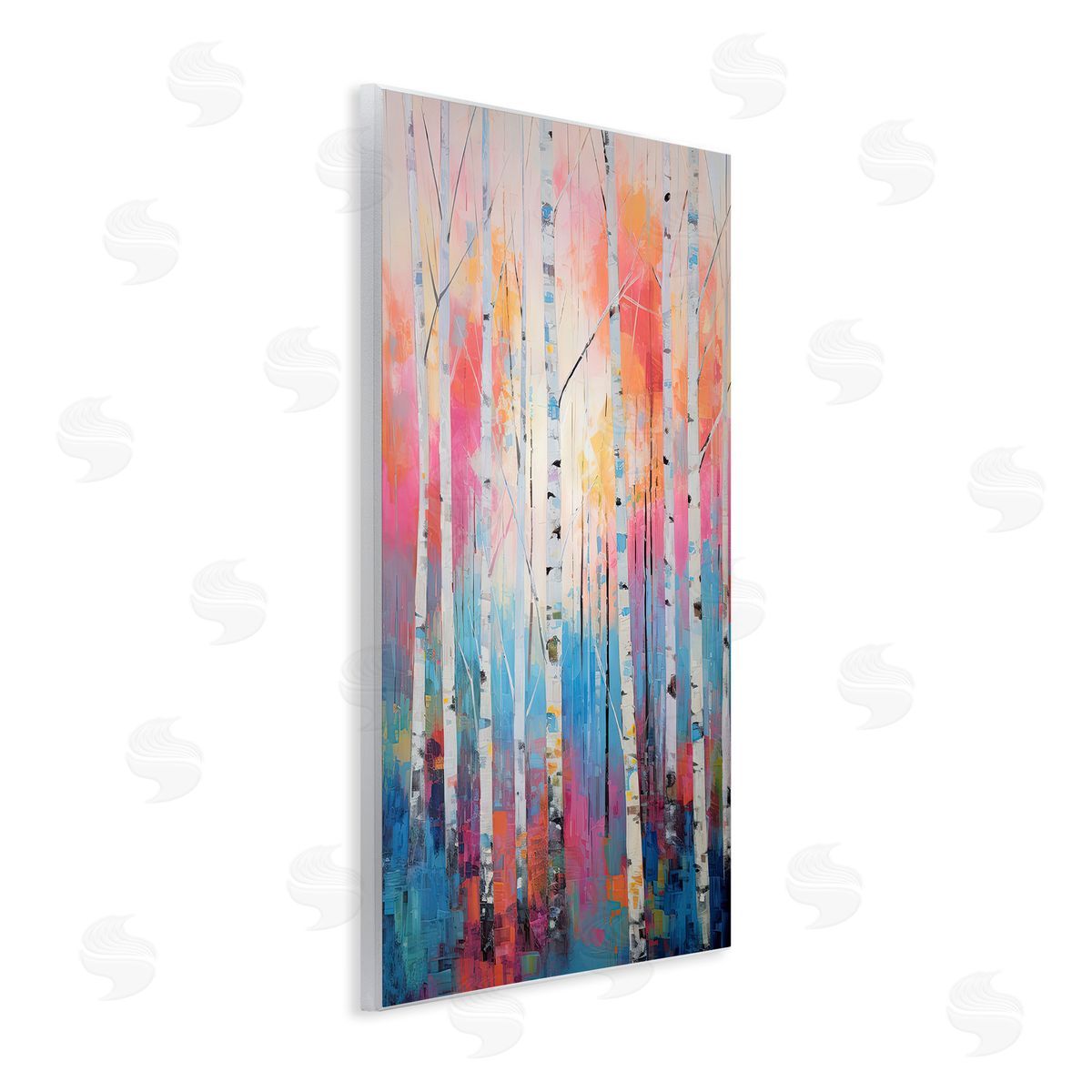 Gina Kelly Modern Hue Birch Forest Wooden Wall Plaque Art Print