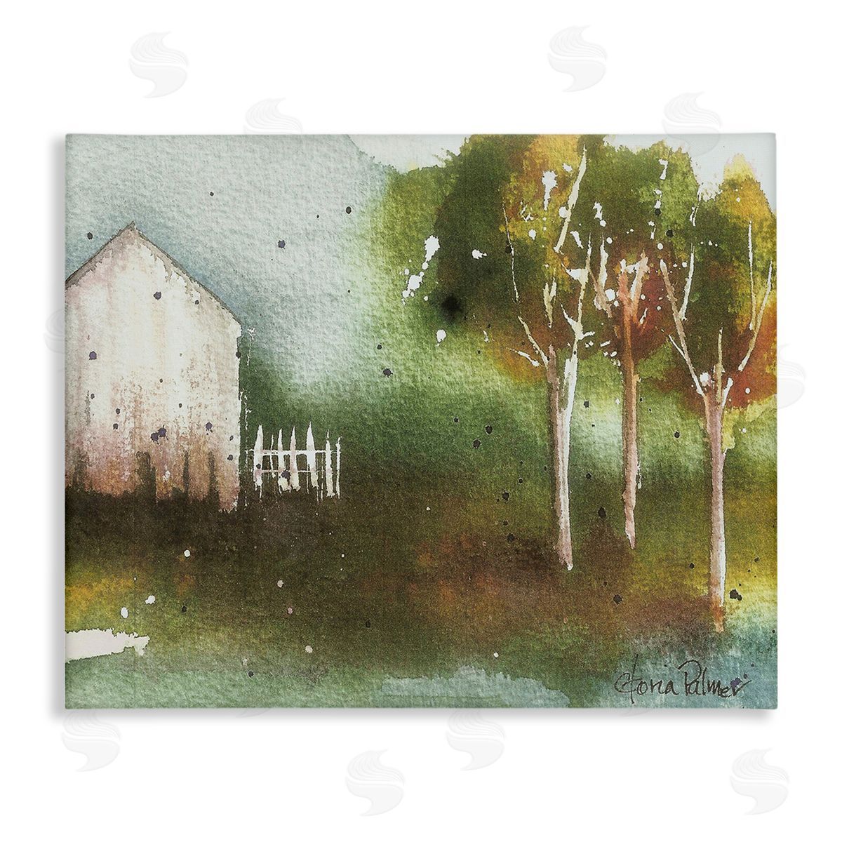 Gloria Palmer Farm Nature Watercolor Canvas Wall Art Print