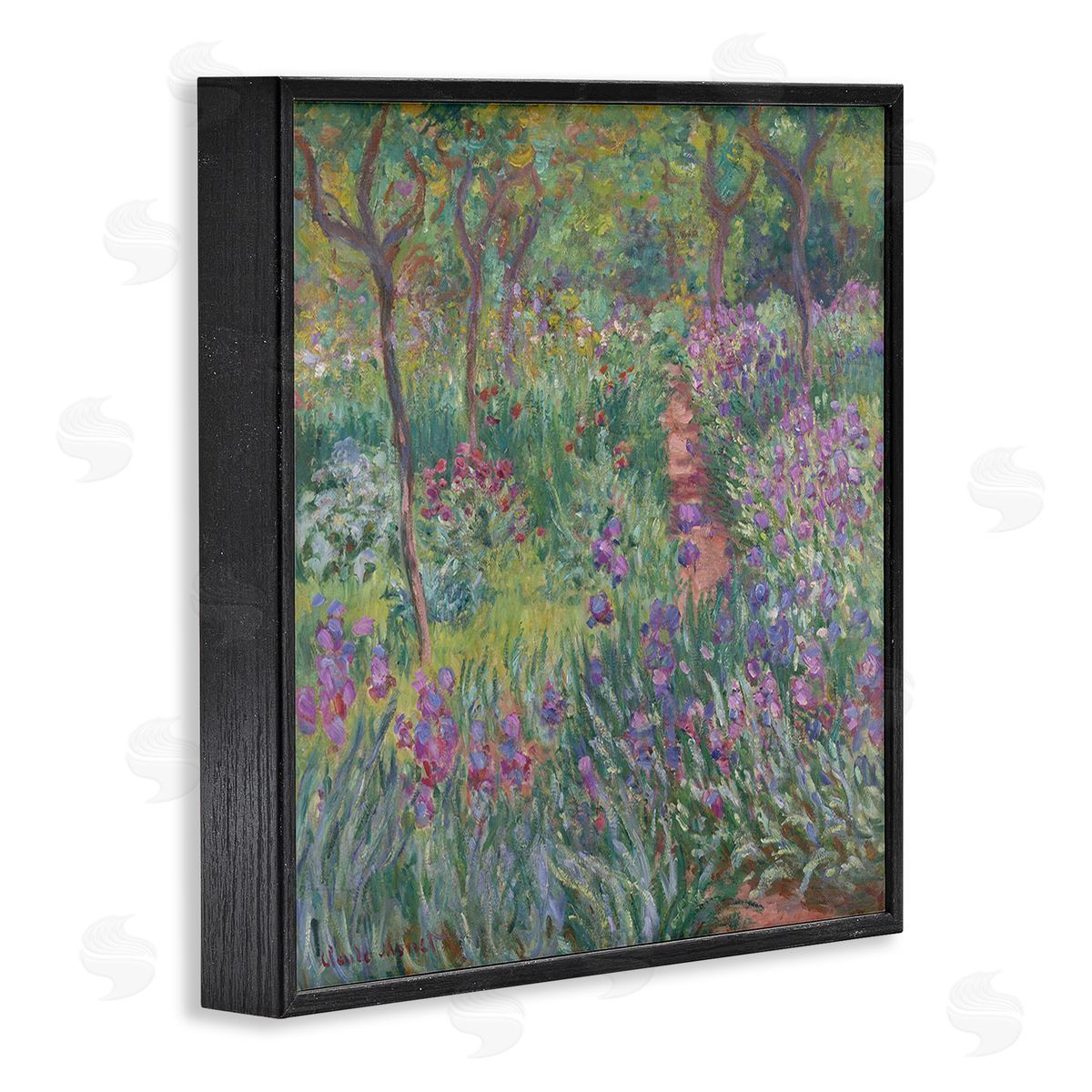 Graffitee Studios Lavender Garden Path Black Framed Giclee Wall Art Print