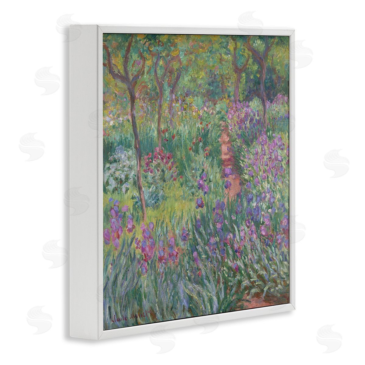 Graffitee Studios Lavender Garden Path White Framed Giclee Wall Art Print