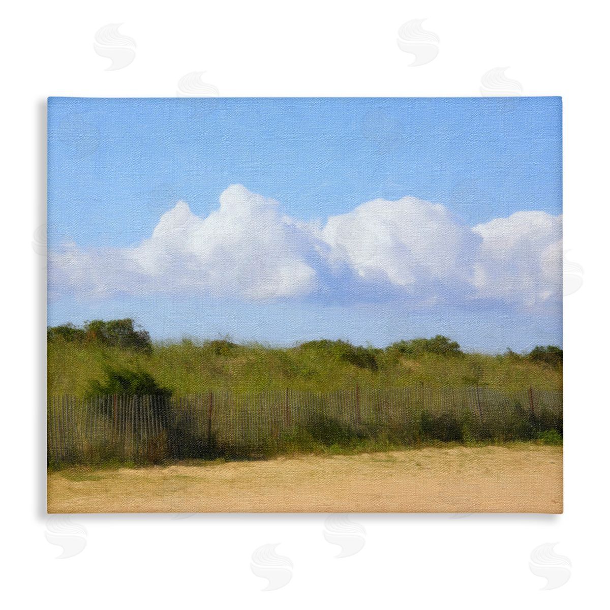 Graffitee Studios Vast Pasture with Clouds Canvas Wall Art Print
