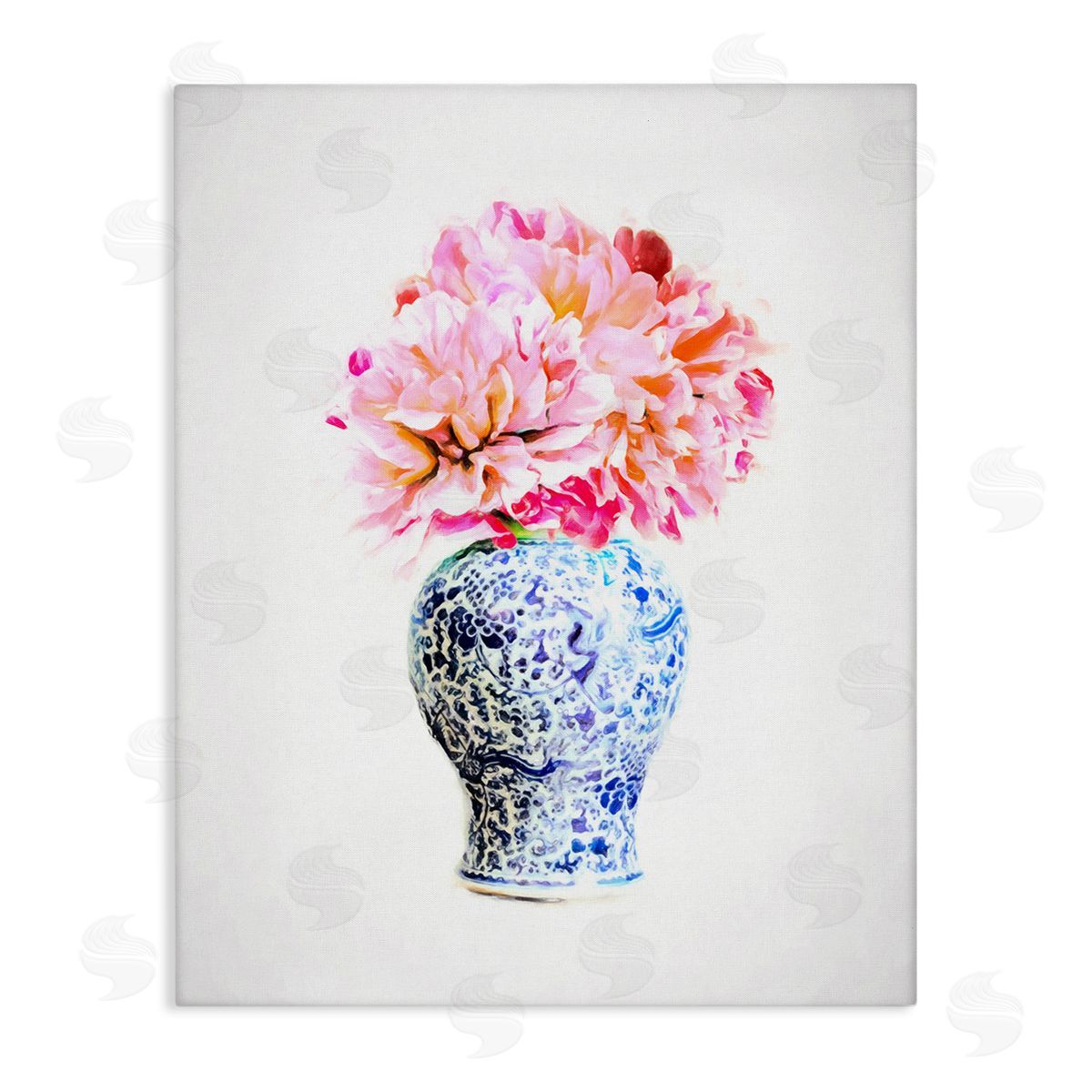 Graffitee Studios Dahlia with Oriental Vase Canvas Wall Art Print