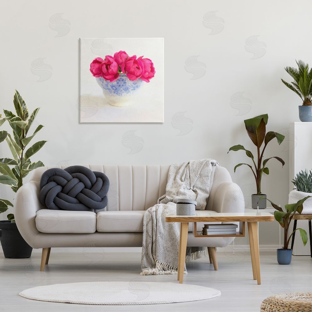 Graffitee Studios Roses in Subtle Vase Canvas Wall Art Print in Room