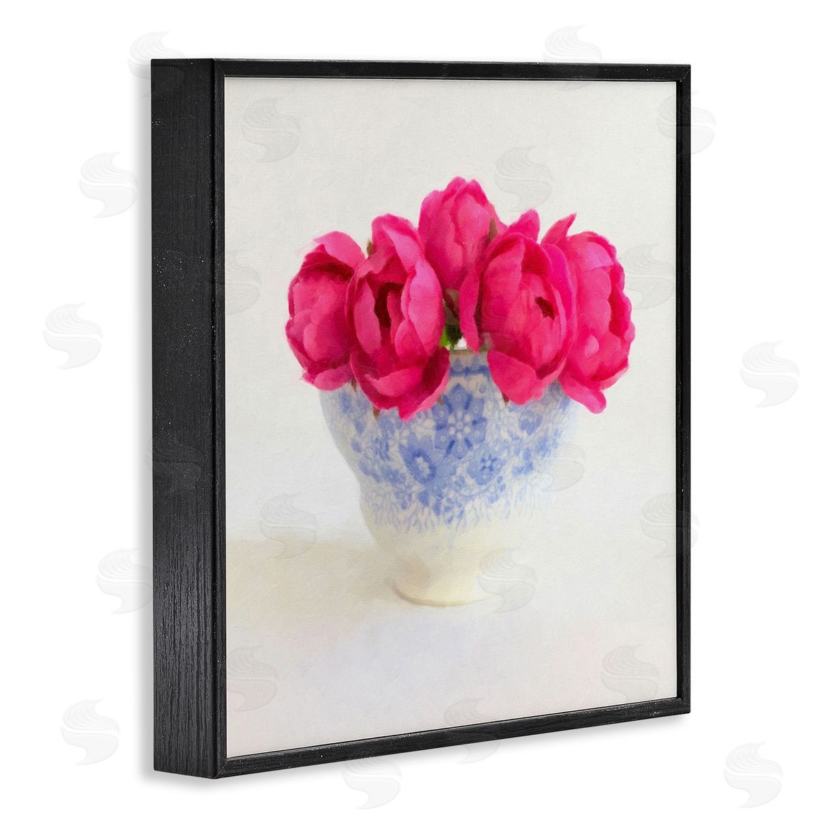 Graffitee Studios Roses in Subtle Vase Black Framed Giclee Wall Art Print