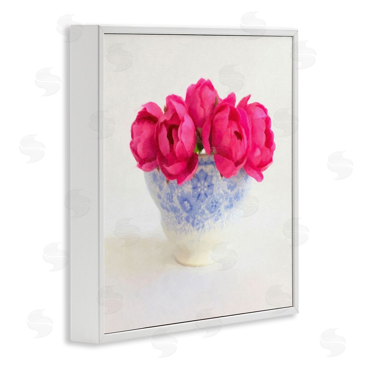 Graffitee Studios Roses in Subtle Vase White Framed Giclee Wall Art Print