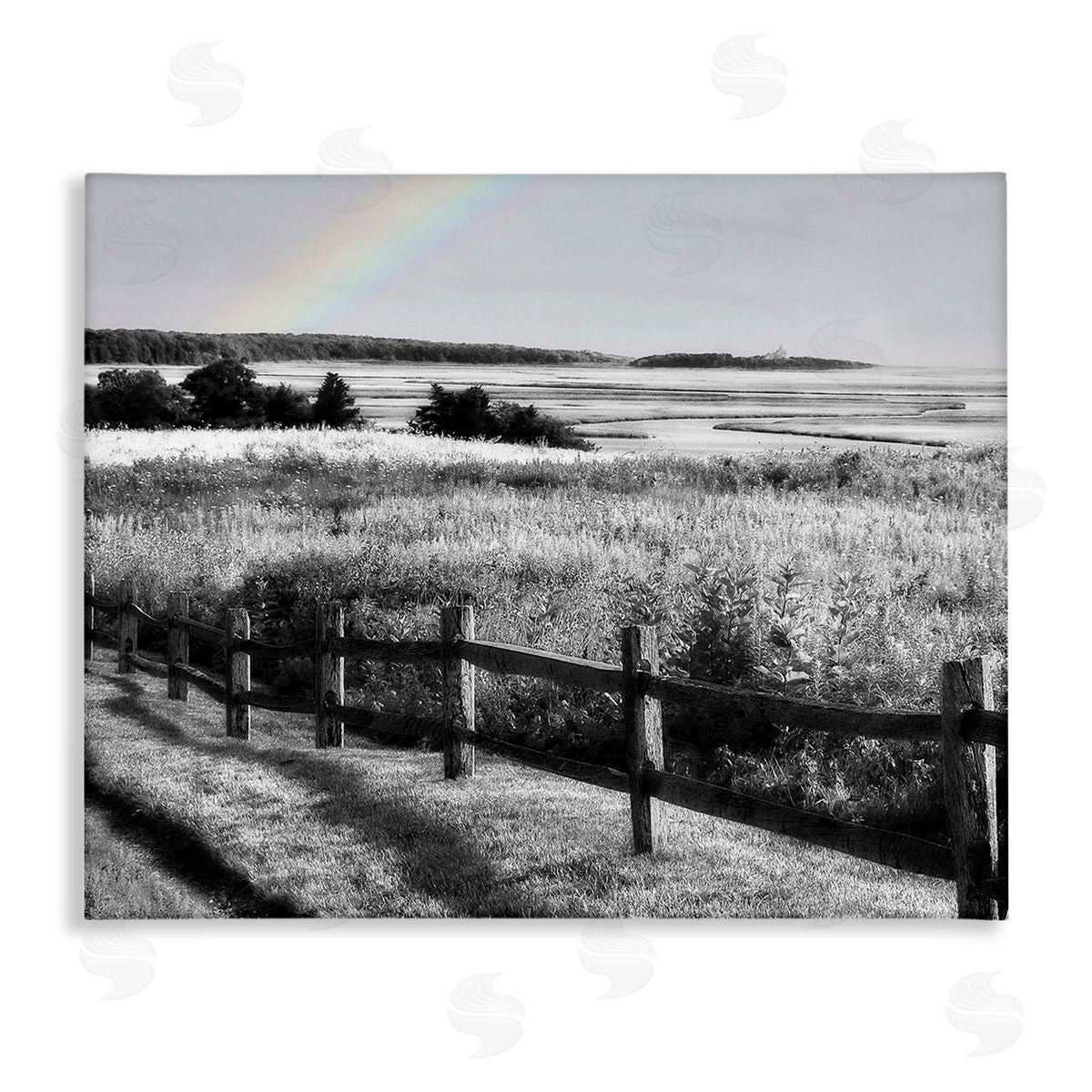 Graffitee Studios Rainbow Over Countryside Canvas Wall Art Print