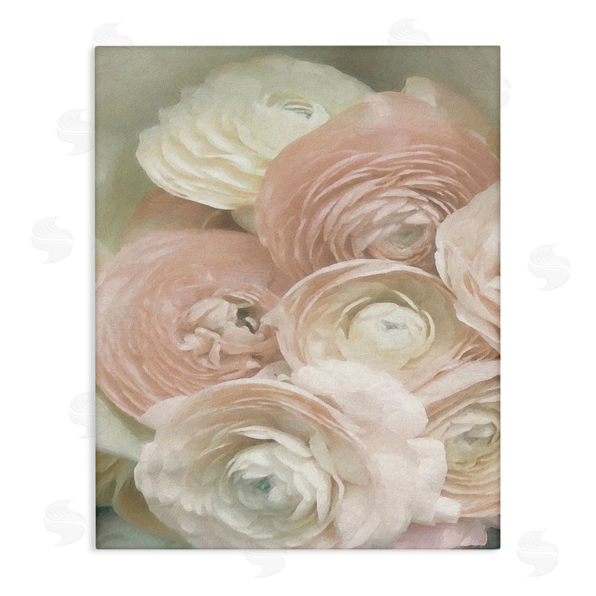 Graffitee Studios Ranunculus Blooms Pattern Canvas Wall Art Print
