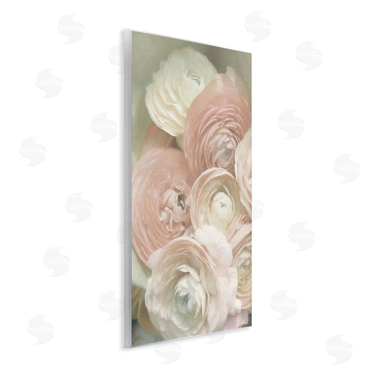 Graffitee Studios Ranunculus Blooms Pattern Wooden Wall Plaque Art Print