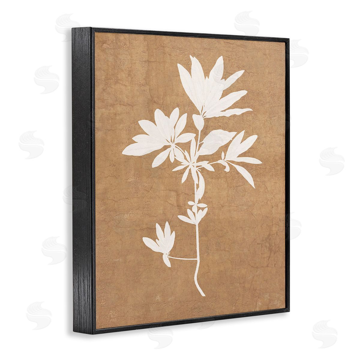Graffitee Studios Rustic Botanical Shape Black Framed Giclee Wall Art Print