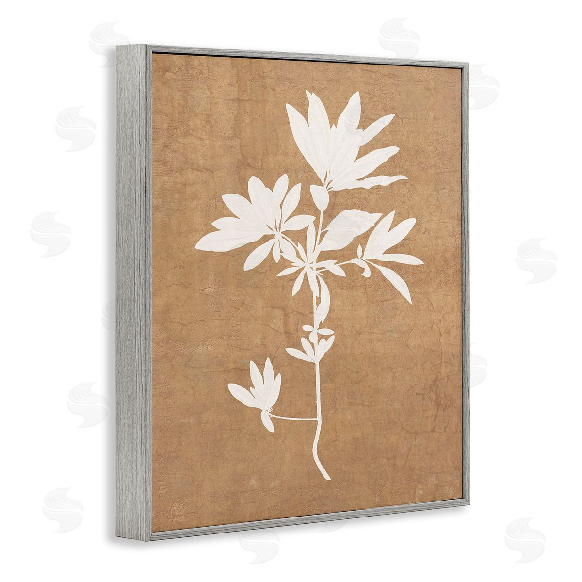 Graffitee Studios Rustic Botanical Shape Gray Framed Giclee Wall Art Print
