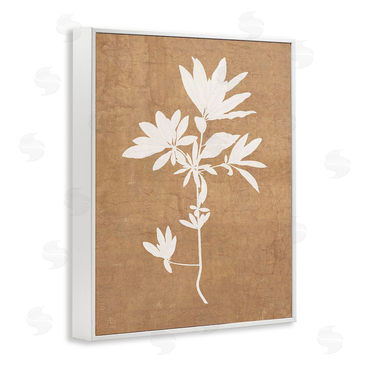 Graffitee Studios Rustic Botanical Shape White Framed Giclee Wall Art Print