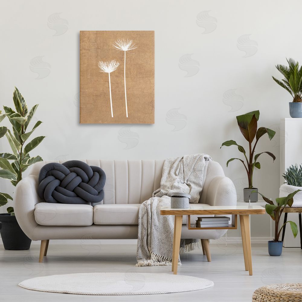 Graffitee Studios Simple Dandelion Sprigs Canvas Wall Art Print in Room