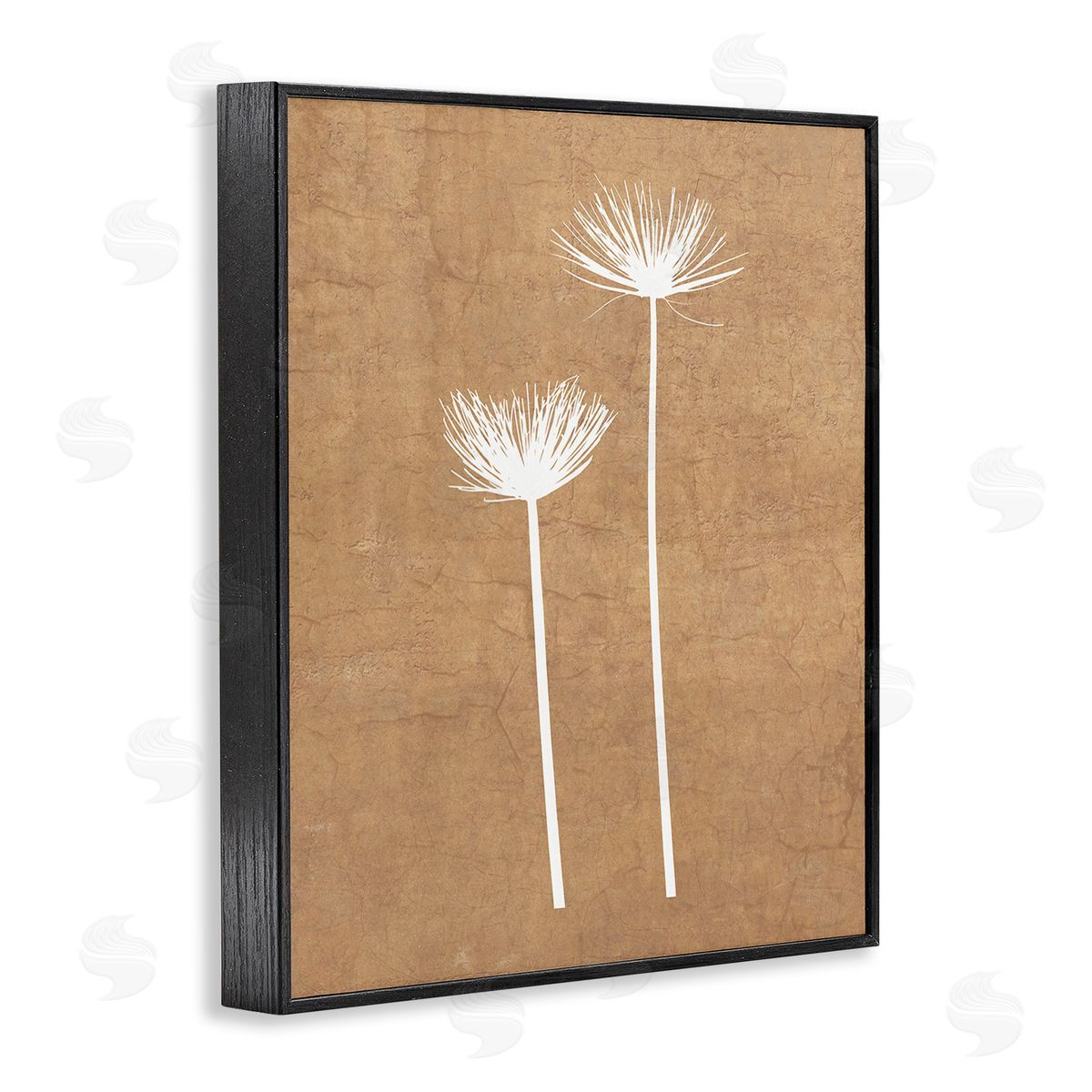 Graffitee Studios Simple Dandelion Sprigs Black Framed Giclee Wall Art Print