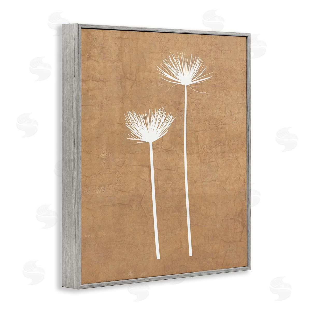 Graffitee Studios Simple Dandelion Sprigs Gray Framed Giclee Wall Art Print