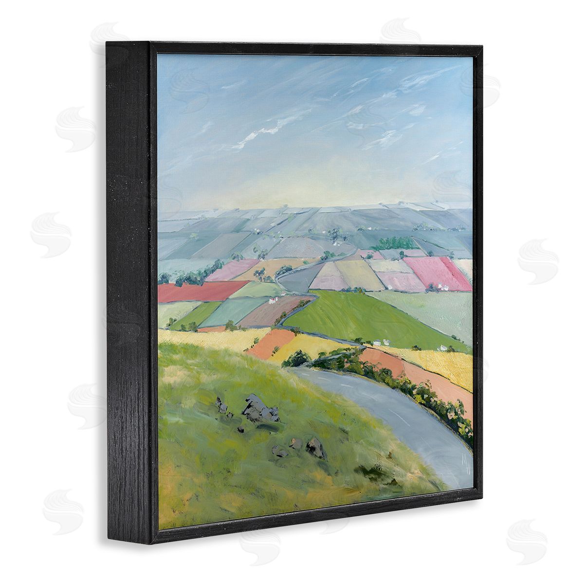 Meredith Howse Overlooking Farm Agriculture Black Framed Giclee Wall Art Print