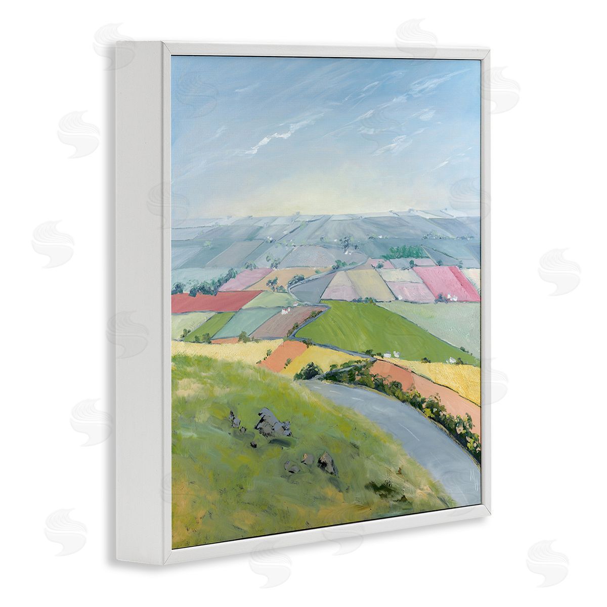 Meredith Howse Overlooking Farm Agriculture White Framed Giclee Wall Art Print