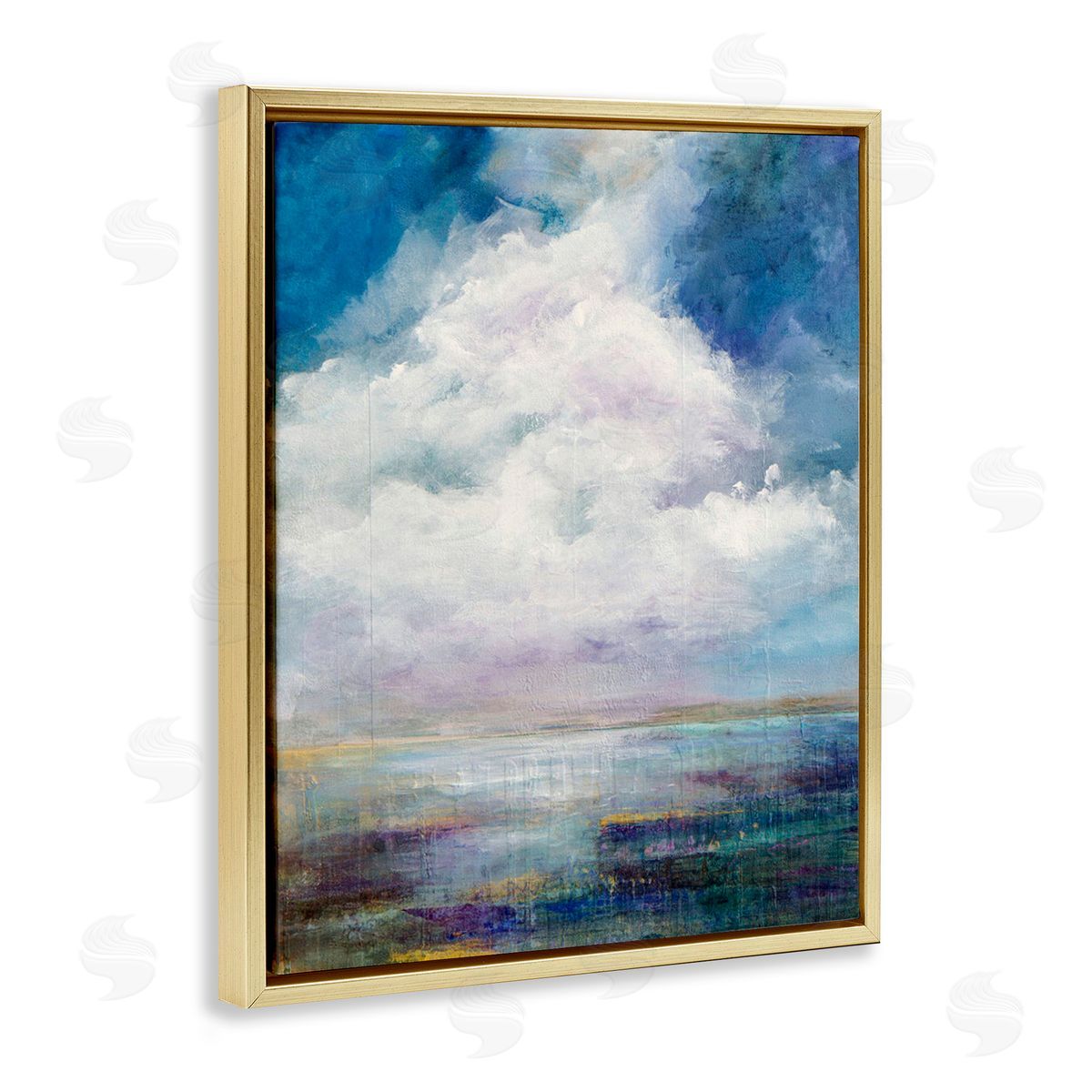 Karen Hale Traditional Clouds Landscape Gold Floating Frame Canvas Wall Art Print