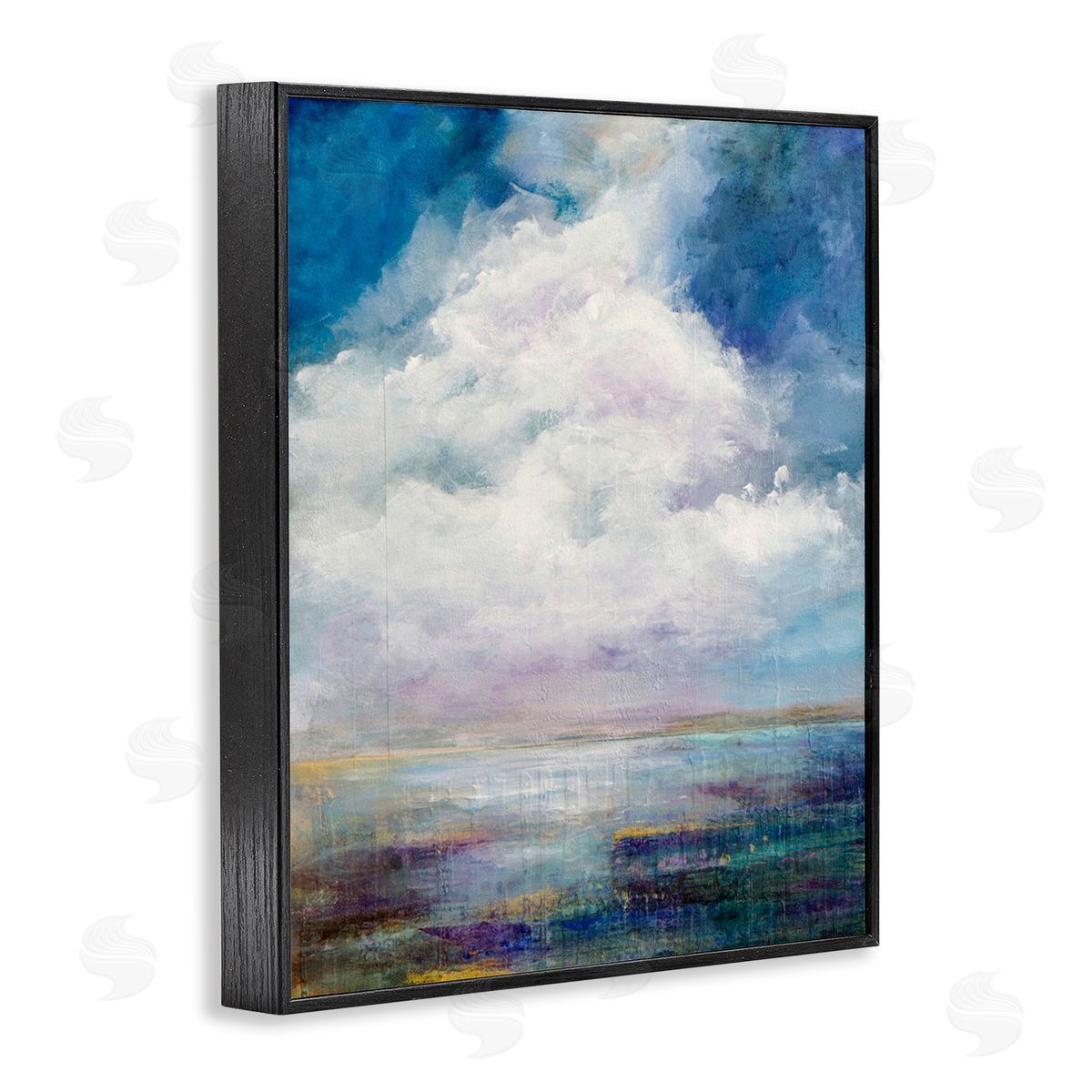 Karen Hale Traditional Clouds Landscape Black Framed Giclee Wall Art Print
