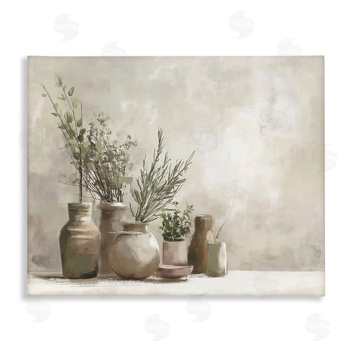 Imagine It Images Cottage Herbs in Pottery Canvas Wall Art Print