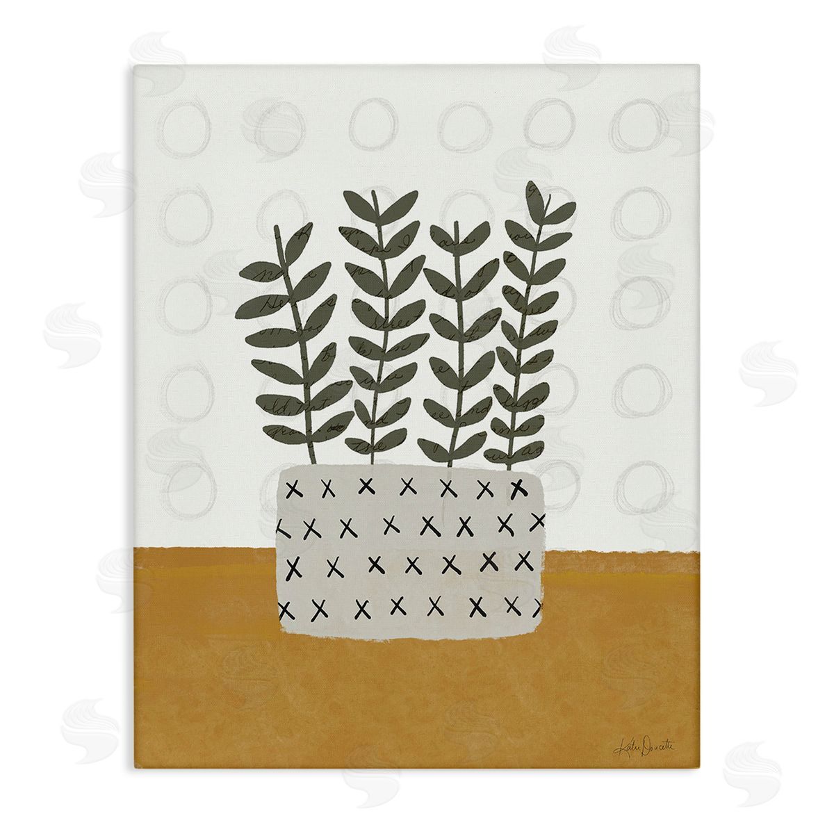 Katie Doucette Patterned Leaf Bouquet Canvas Wall Art Print