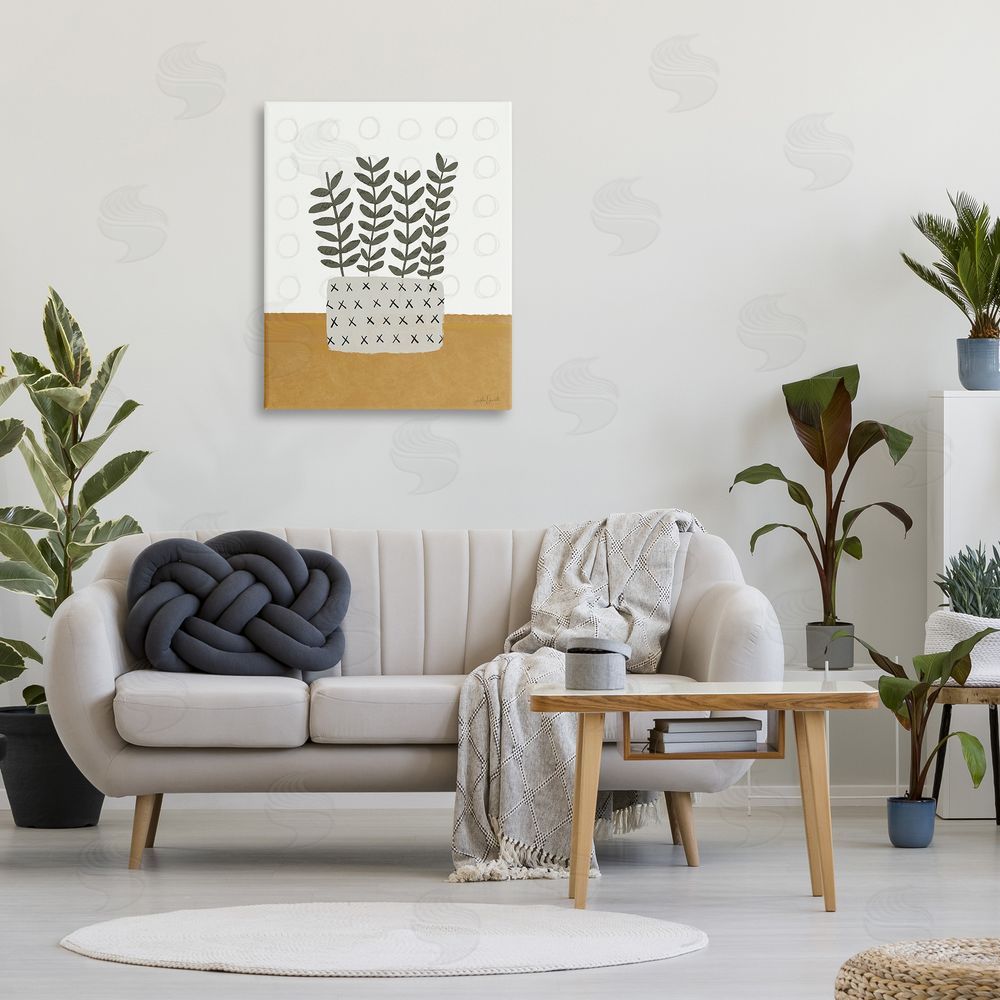 Katie Doucette Patterned Leaf Bouquet Canvas Wall Art Print in Room