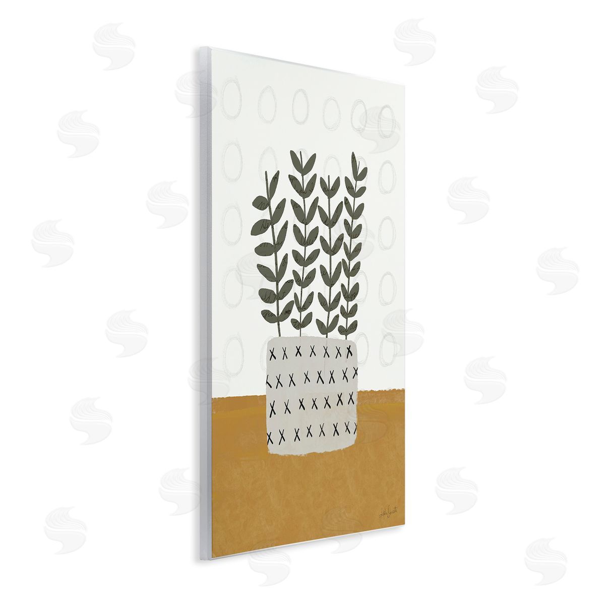 Katie Doucette Patterned Leaf Bouquet Wooden Wall Plaque Art Print