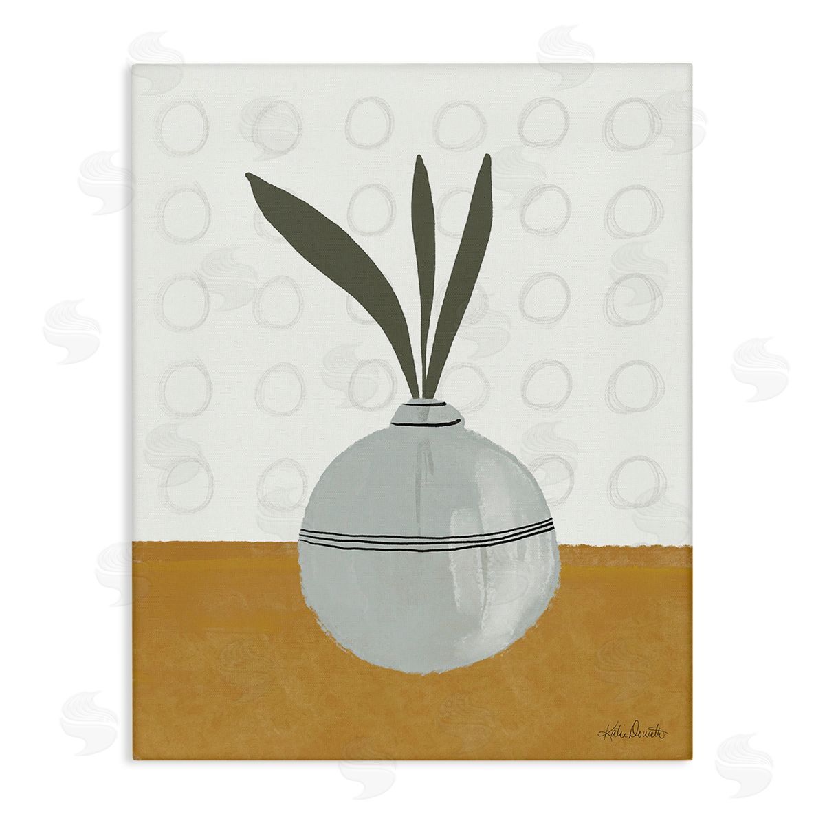 Katie Doucette Leaf Sprigs in Vase Canvas Wall Art Print