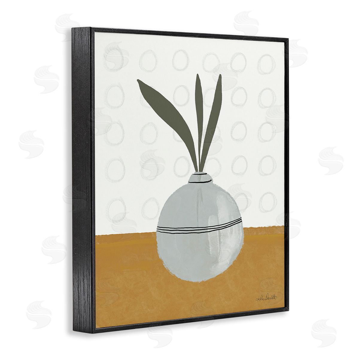 Katie Doucette Leaf Sprigs in Vase Black Framed Giclee Wall Art Print