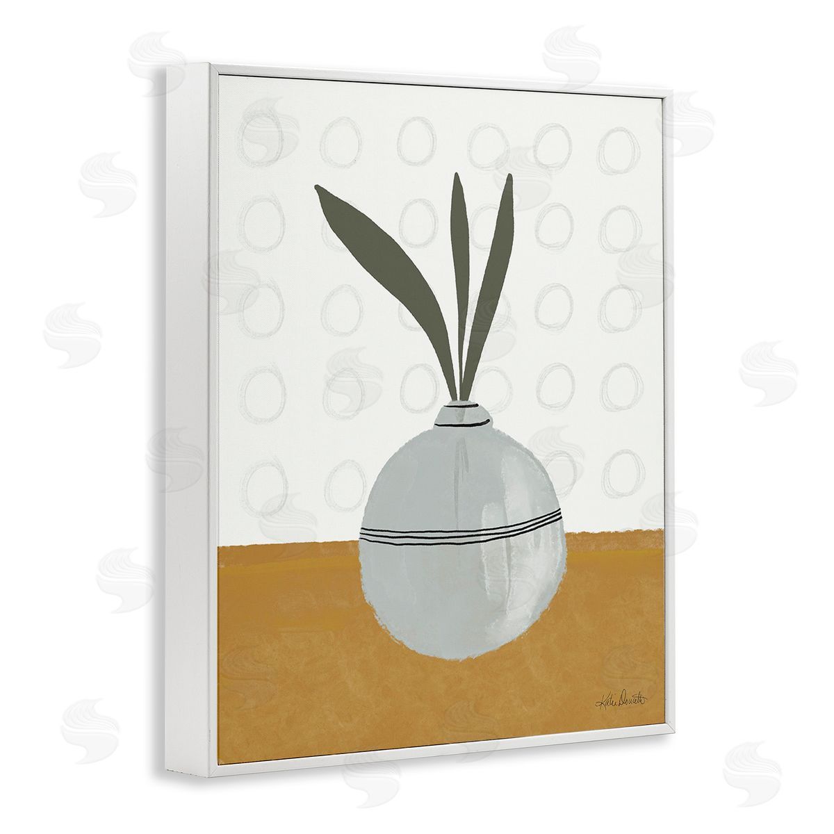 Katie Doucette Leaf Sprigs in Vase White Framed Giclee Wall Art Print
