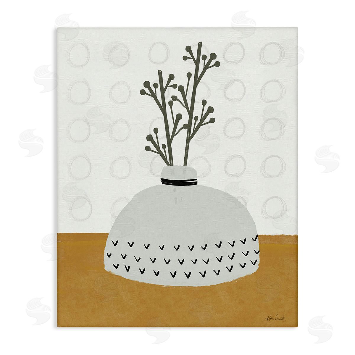 Katie Doucette Modern Leaf Bouquet Canvas Wall Art Print