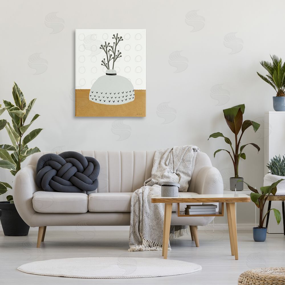 Katie Doucette Modern Leaf Bouquet Canvas Wall Art Print in Room
