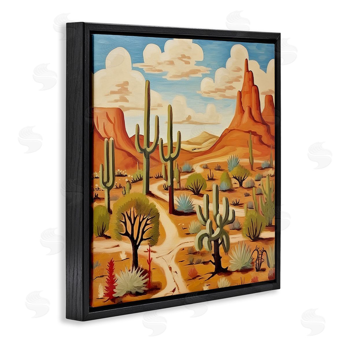 Lazar Studio Desert Canyon Path Black Floating Frame Canvas Wall Art Print