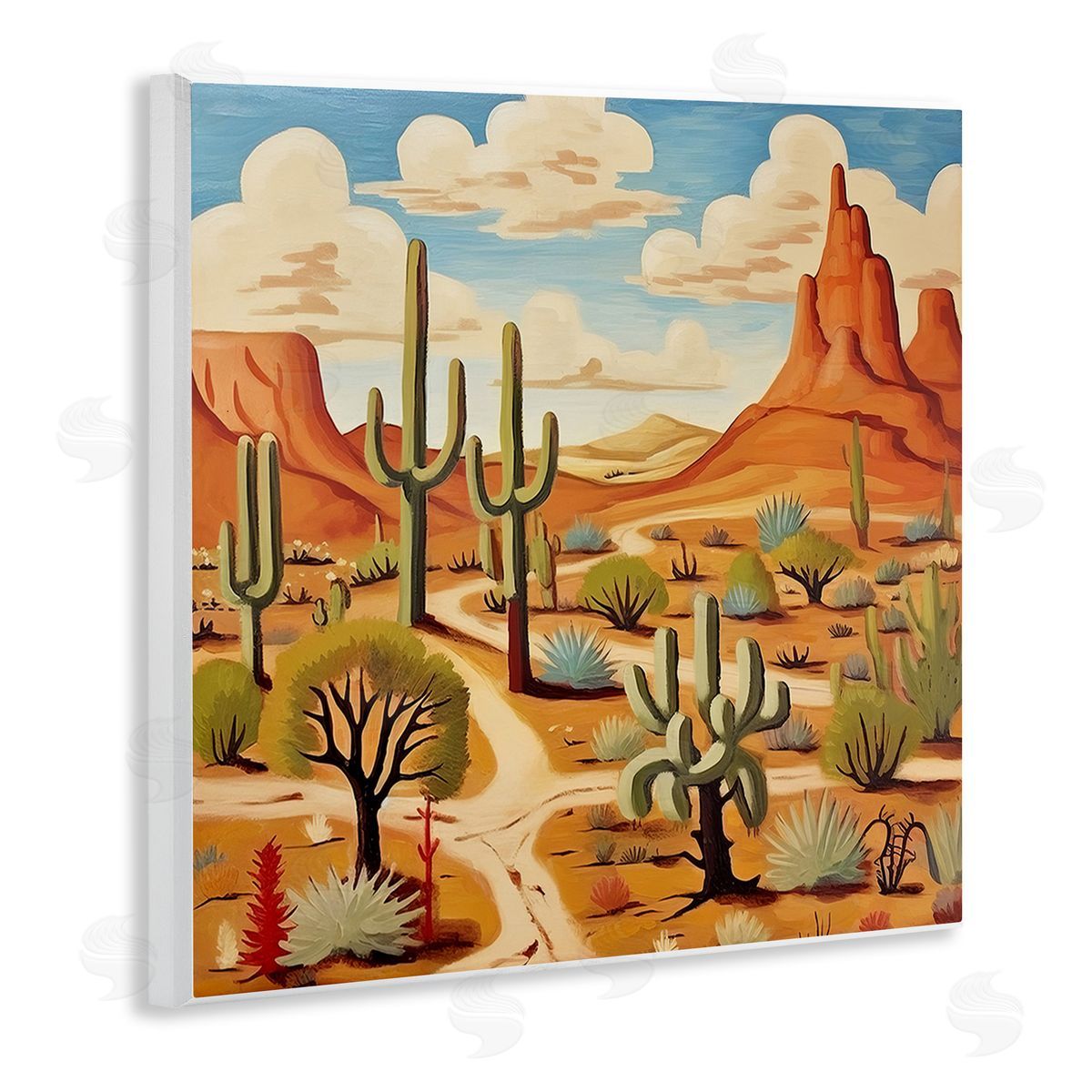 Lazar Studio Desert Canyon Path Wooden Wall Plaque Art Print
