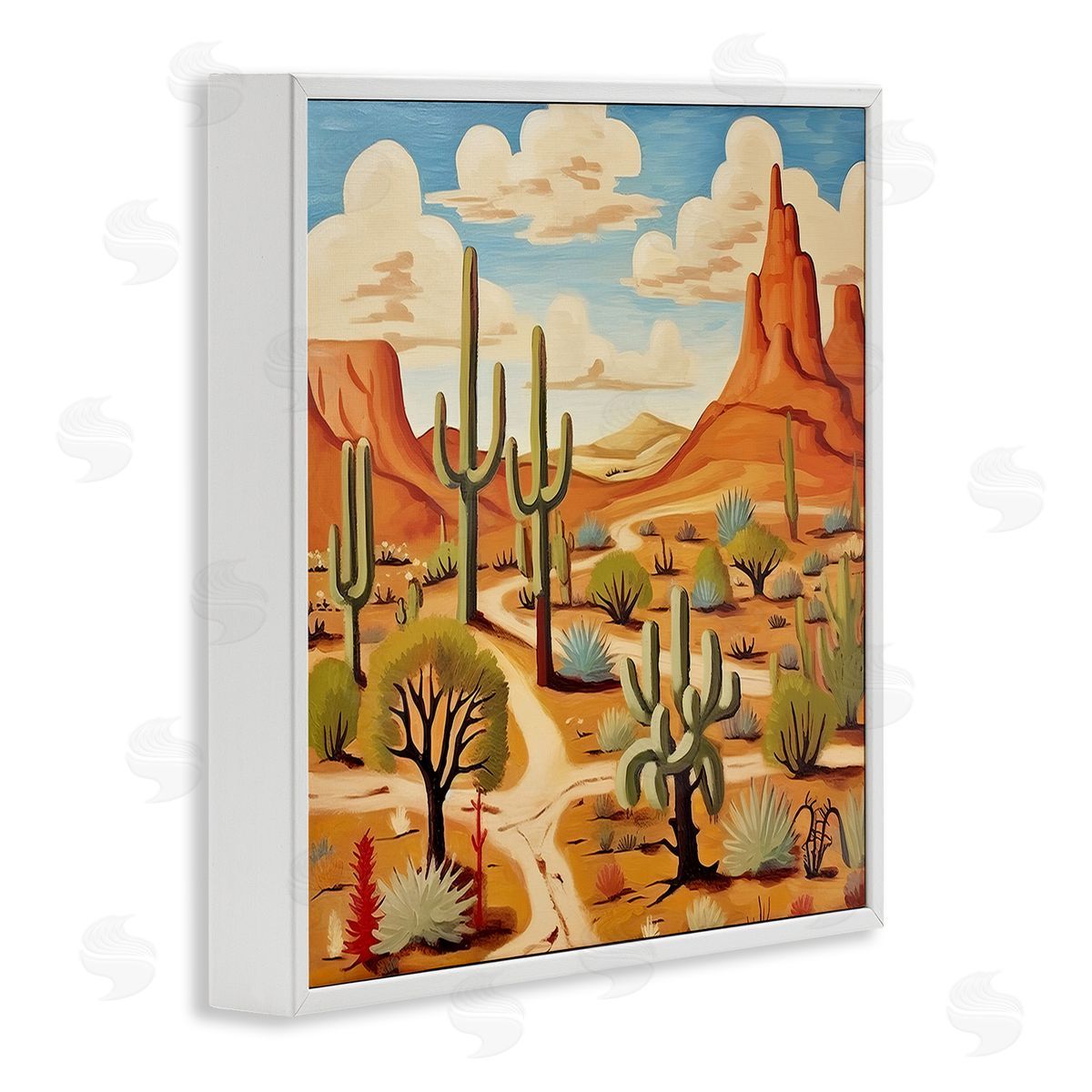 Lazar Studio Desert Canyon Path White Framed Giclee Wall Art Print