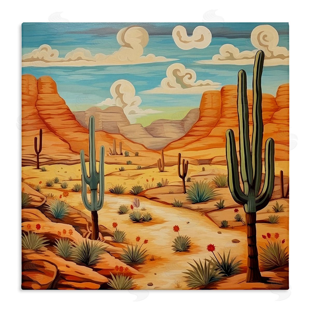 Lazar Studio Desert & Swirling Clouds Canvas Wall Art Print