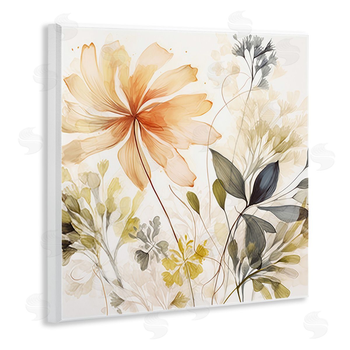 Lazar Studio Botanical Serenity Pattern Wooden Wall Plaque Art Print