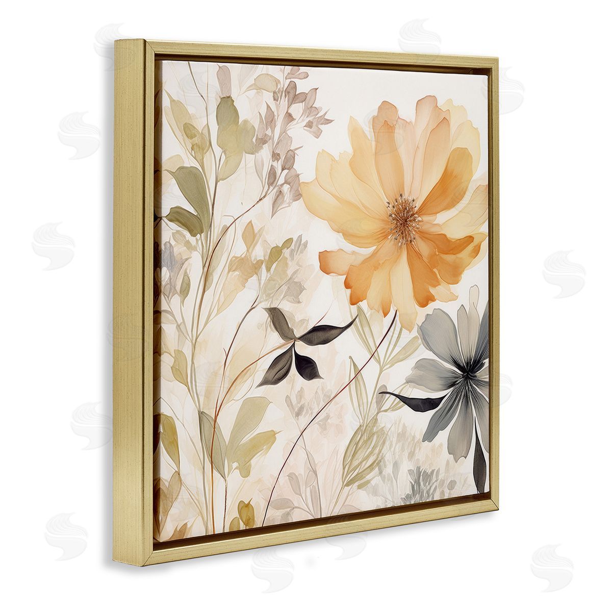 Lazar Studio Lush Botanical Serenity Gold Floating Frame Canvas Wall Art Print