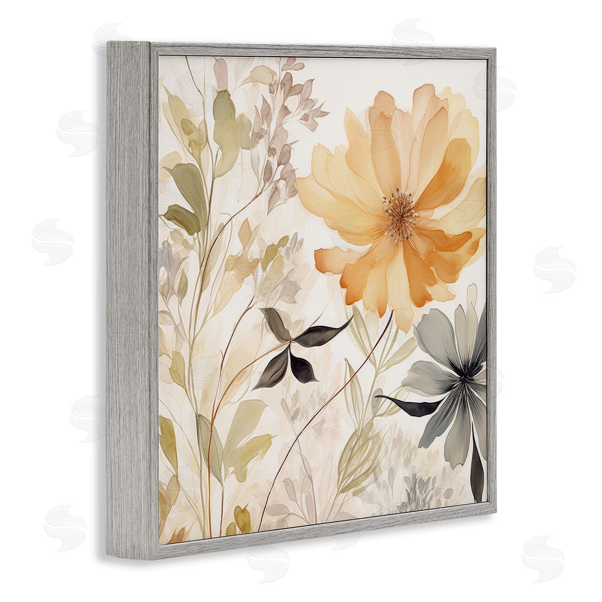 Lazar Studio Lush Botanical Serenity Gray Framed Giclee Wall Art Print