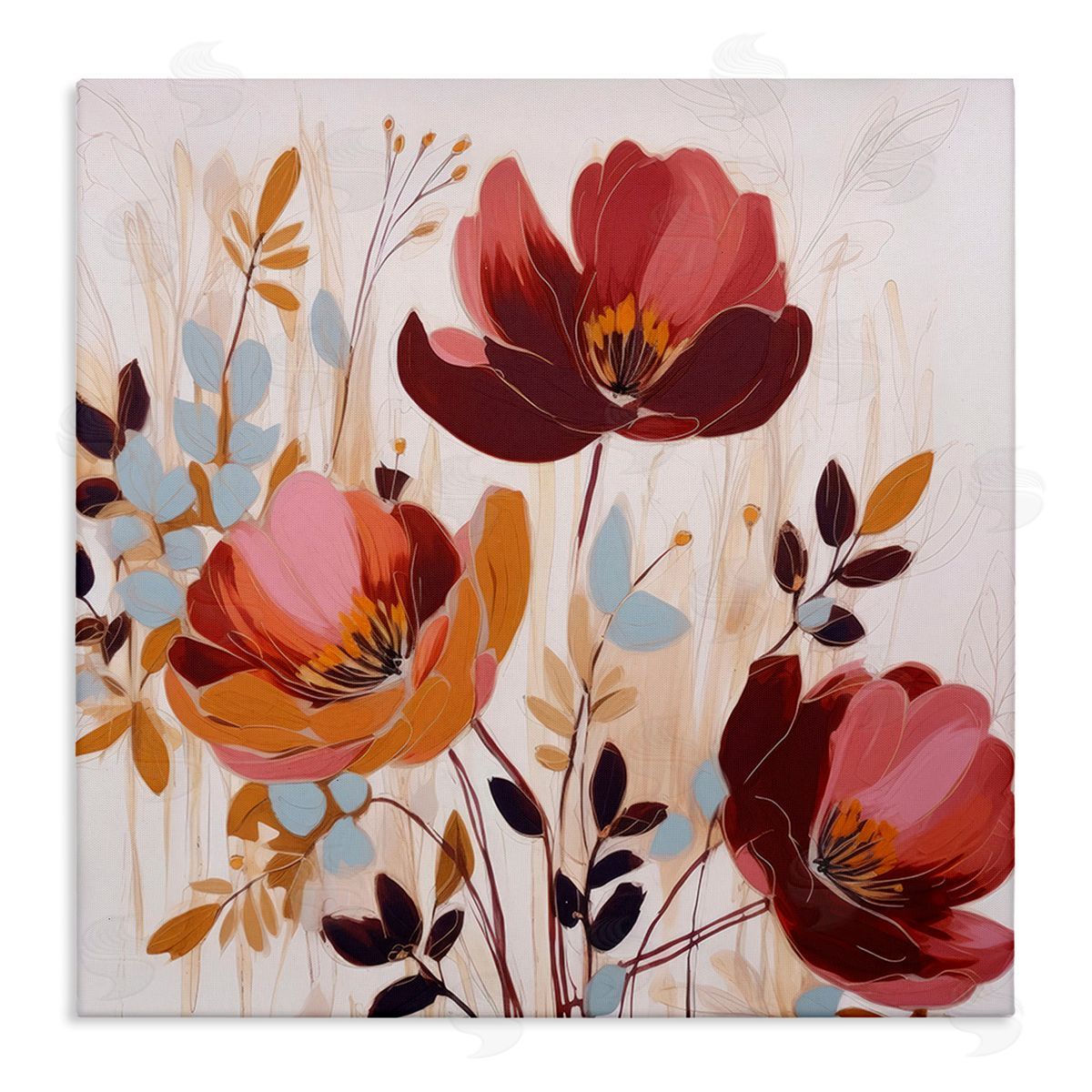 Lazar Studio Red Modern Roses Canvas Wall Art Print