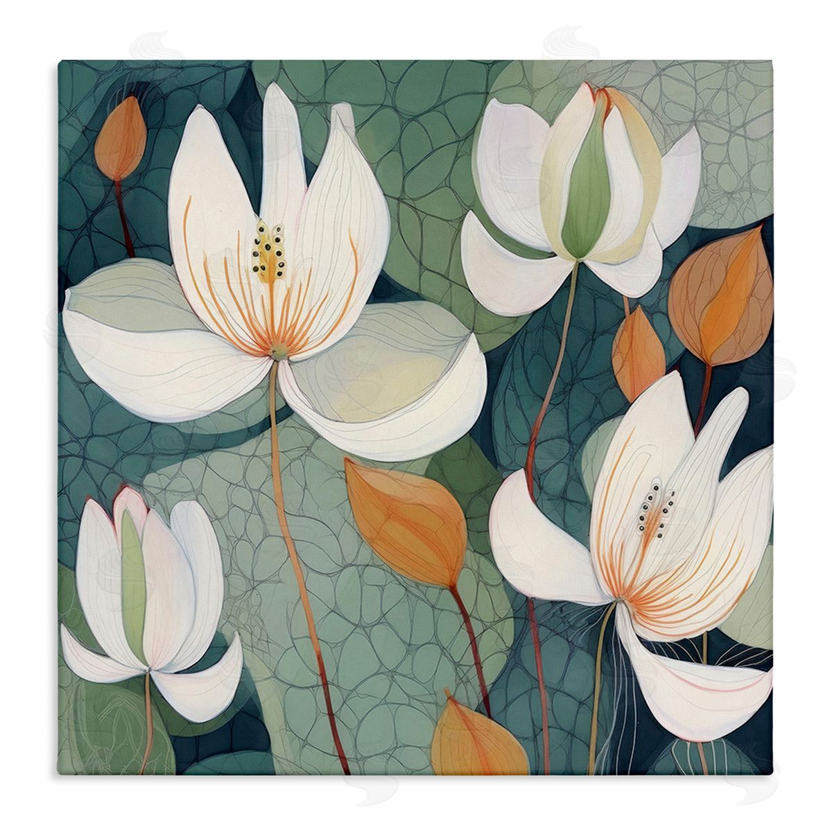 Lazar Studio Modern Iris Pattern Canvas Wall Art Print