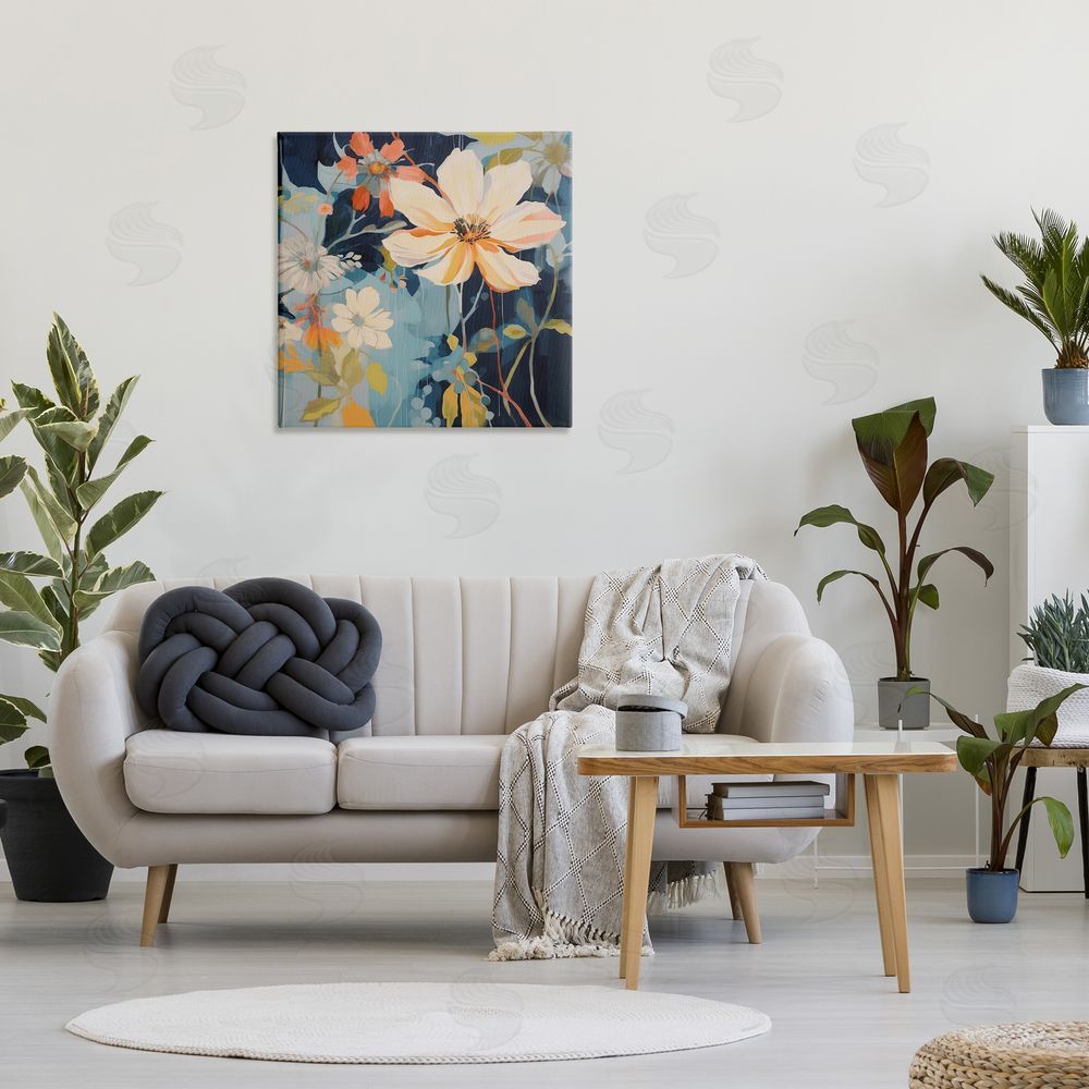 Lazar Studio Varied Flowers Pattern Canvas Wall Art Print in Room